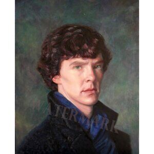 Benedict Cumberbatch Sherlock Holmes, Oil on Canvas study, 16" x 20"